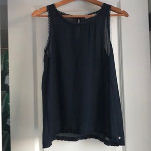 Sheer navy top